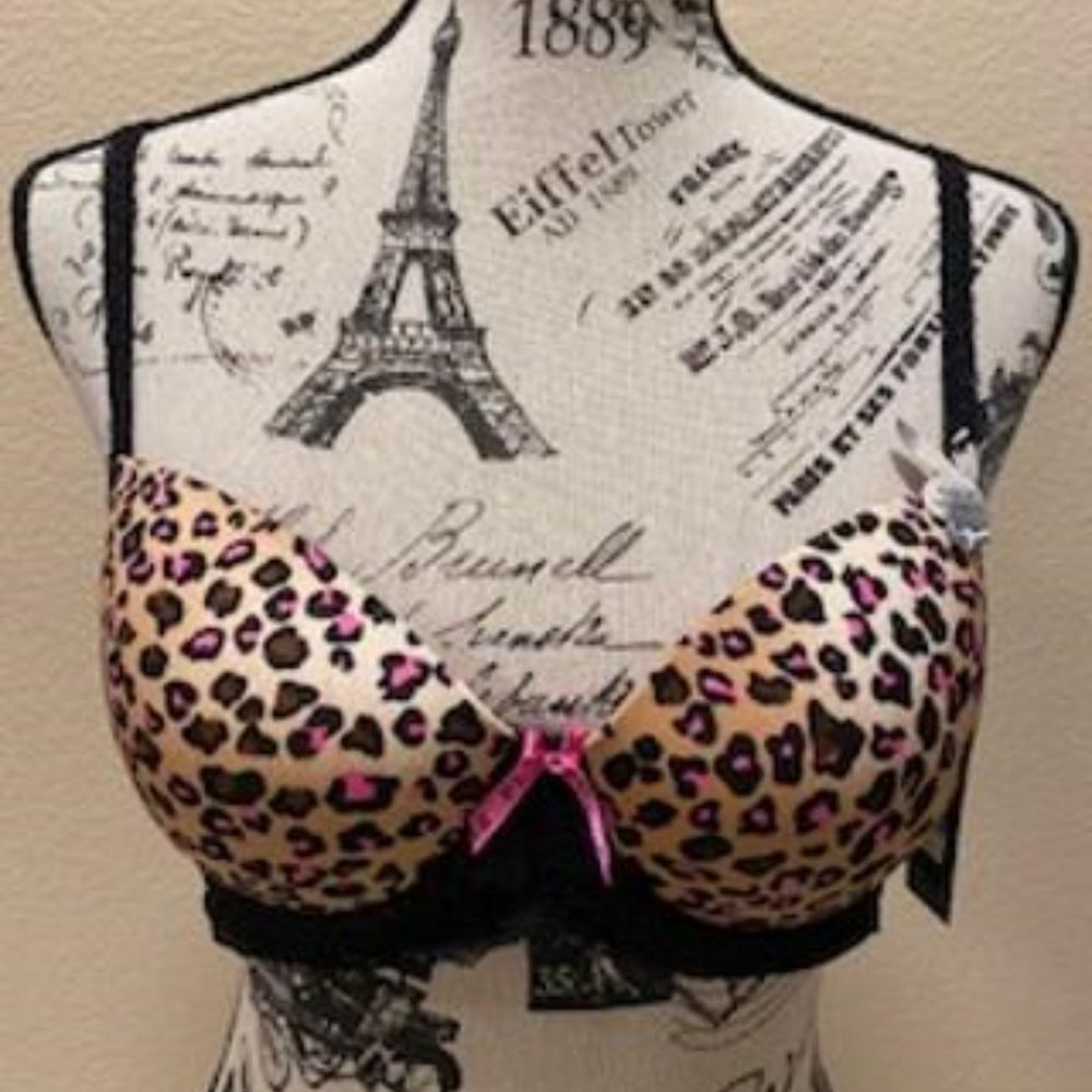 PLAYBOY ANIMAL PRINT PADDED UNDERWIRE BRA